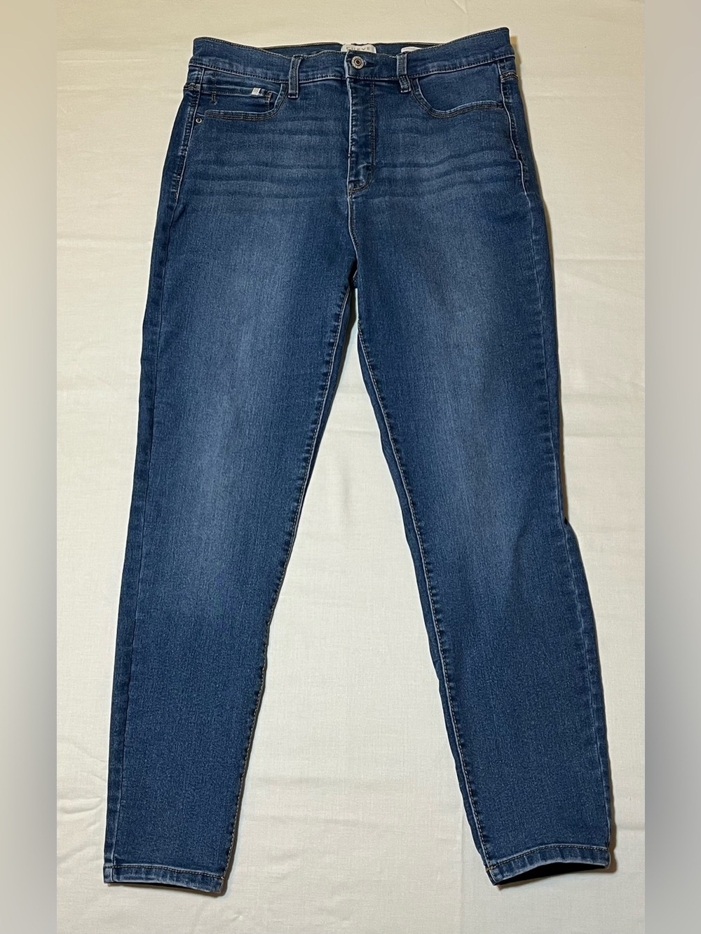 Curve Appeal Essential Skinny Jeans Womens Size 12/31 Blue Stretch Denim Ankle